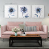 Indigo Bloom Canvas Wall Art Print Set of 3 - 24" x 24"